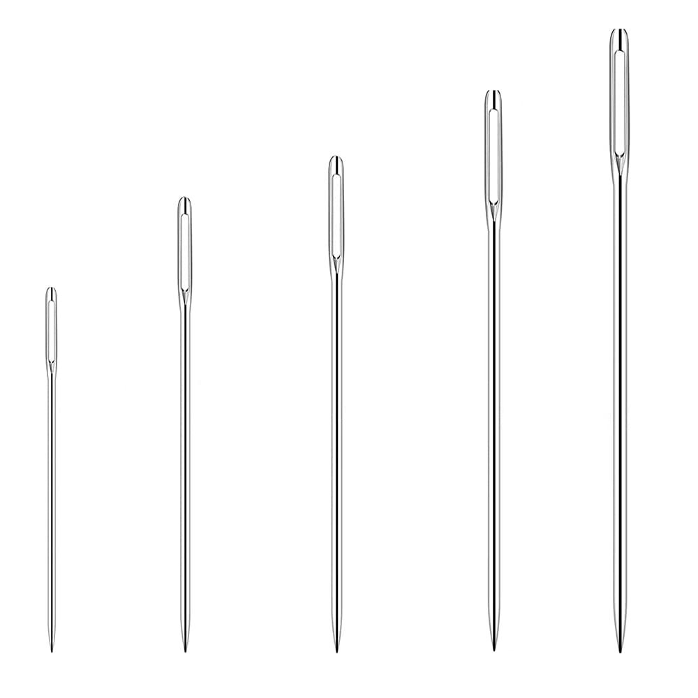 50 Aghi Da Cucito A Mano Con Cruna Grande: Set Di Aghi Da Rammendo In Acciaio Inox, 5 Misure Diverse (da 4,2 Cm A 6 Cm) Per Lana E Filati, Tubo Portatile - 2