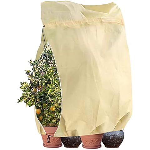 Plant Cover Outdoor Plant Covers for Winter,Non-Woven Fabric Plant Cover with Drawstring,Outdoor Garden Blanket Warm Covers 110x170CM Cover