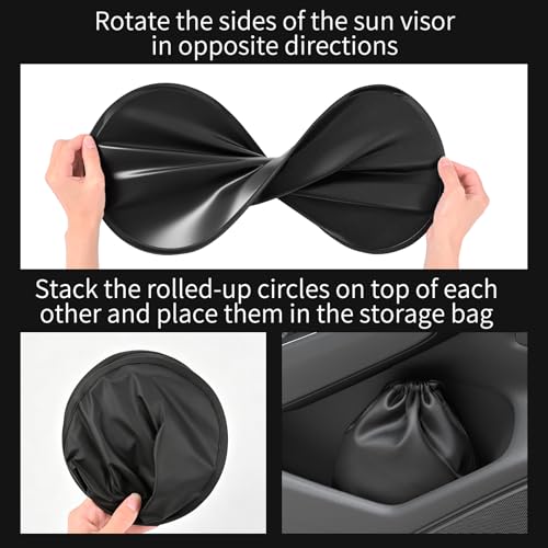 4pcs Car Window Shades, Electrostatic Adsorption Full Blackout Shades (2 Sizes) - 18.7 * 14.2in Front +17.3 * 14.3in Rear, UV Blocking for Baby/Family, Suitable for Daily Travel/Camping, Mesh - Image 6