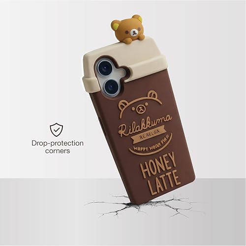 Image of amazon basics Cute 3D Latte Coffee Silicone Phone Case for iPhone 17 | Soft Protective Cartoon Back Cover | iPhone Back Case for iPhone 17