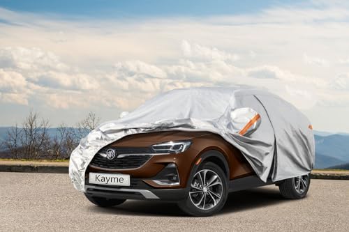 Image of Kayme 6 Layers SUV Car Cover Custom Fit for Buick Encore /Encore GX(2012-2025) Waterproof All Weather for Automobiles, Outdoor Full Cover Rain Sun UV Protection.Silver