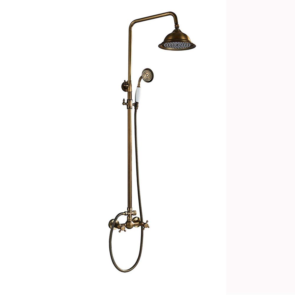 Ensemble de douche en laiton antique de 8 pouces au style rétro chic pour salle de bain de luxe