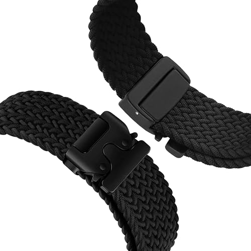 Image of ACM Watch Strap Woven Braided Clipper 22mm compatible with Universal 22mm Size Replacement Strap Smartwatch Adjustable Belt Band