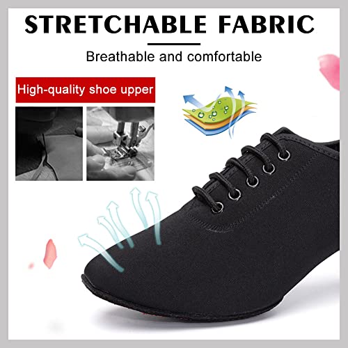AOQUNFS Women's Latin Dance Shoes Lace-up Ballroom Salsa Split-Sole Rhythm Teaching Professional Practice Dancing Shoes2
