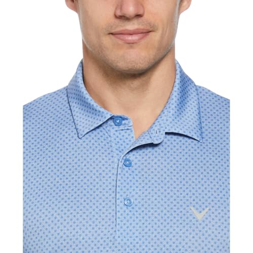 Callaway Golf Polo for Men & Breathable and Stretchable Short Sleeve Shirt - Blue Large3