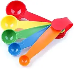 Kit 5 Peças Colher Medidora Para Cozinha Precisão Na Medida Dos Alimentos