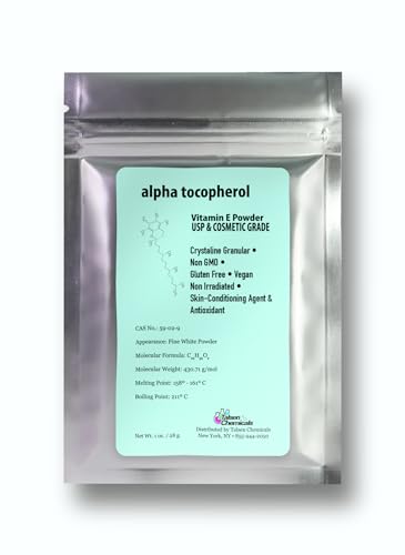 Talsen Chemicals Vitamin E Powder (1 Ounce / 28 Gram) Alpha Tocopheryl Acetate for Skin Care DIY Cosmetic Grade 700 IU Acetate Powder