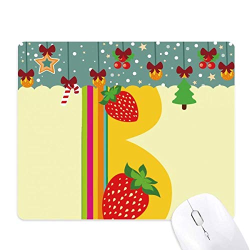 Tapis de souris jeu motif fraise illustration alphabet B en caoutchouc
