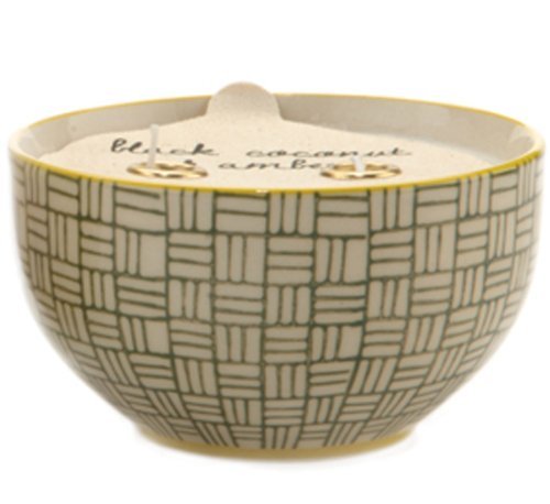 Paddywax Candles Boheme Collection Candle in Hand Painted Ceramic Bowl, 7-Ounce, Black Coconut and Amber by Paddywax Candles