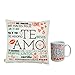 Regalo Dia de los Enamorados Originales San Valentin Aniversario Cojin Personalizado Y Taza Amor Novios para Mujer Hombre Mensajes Frases Bonitas Amor Parejas Navidad Sorpresa Romantico