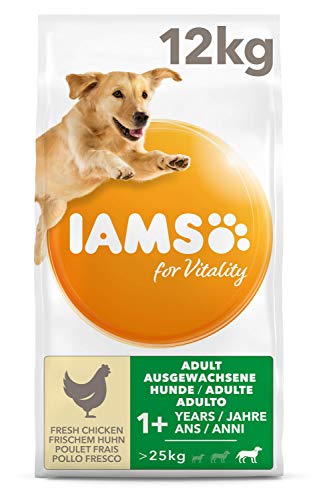 IAMS for Vitality Adult hondenvoer voor grote rassen met verse kip, 12 kg