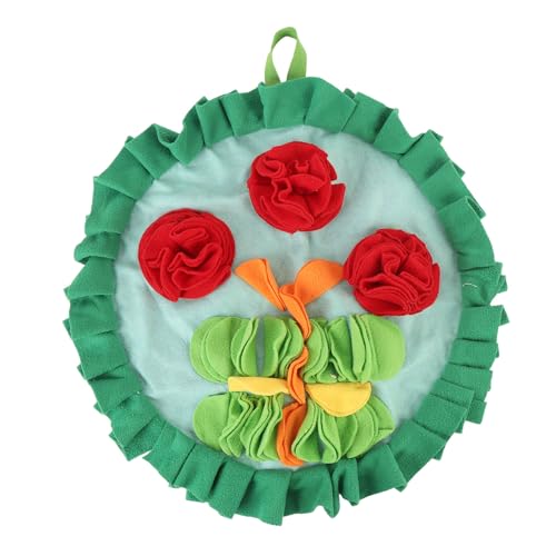 Tapete de Alimentação Interativo Com Três Flores Vermelhas Padrão Tapete de rapé de Coelho para Anim