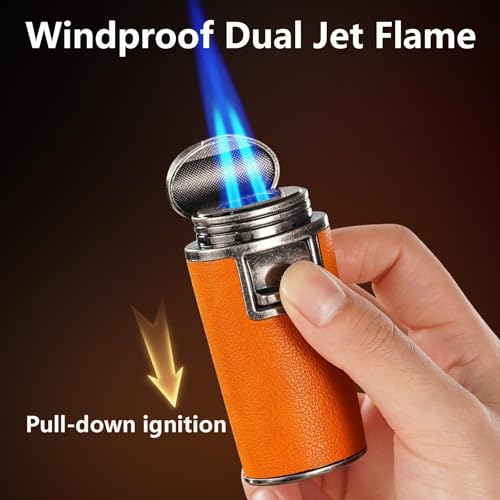Encendedor resistente al viento recargable con doble llama para exterior 3