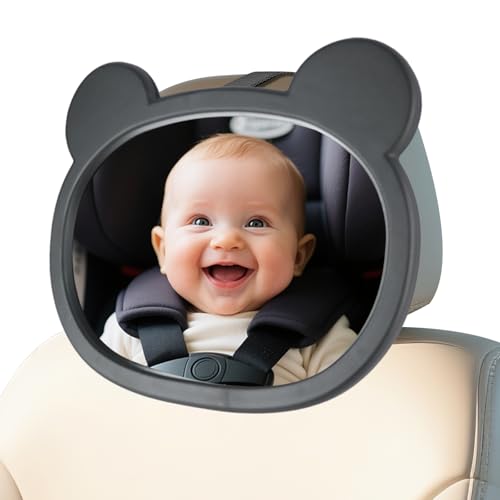WEDAWIN Miroir Voiture Bébé Retroviseur Universel, Miroir Bebe Voiture avec Sangle à Boucle Réglable, Miroirs Auto Bébés Verre Acrylique Incassable