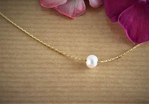 OceanSpark Pearl Necklaces for Women  Minimal Fresh Water Pearl Necklace  Dainty and Fragile Necklace for Women  Pearls Jewelry  Cultured Pearl Necklace