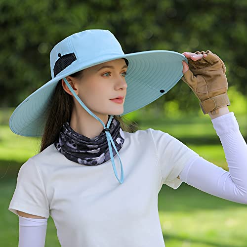 Image of Wide Brim Sun Hat for Men Women UV Protection Ventilated Summer Hats for Fishing Hiking Garden Beach
