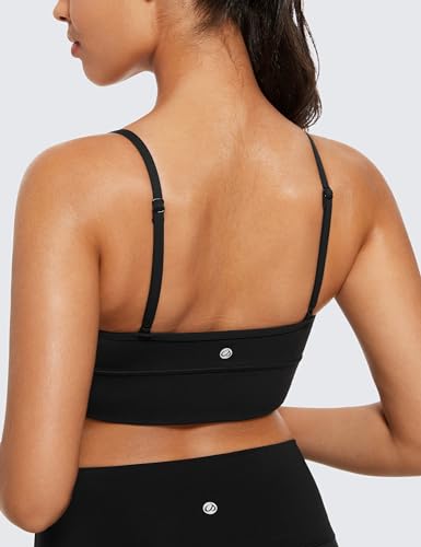 CRZ YOGA Butterluxe Womens V Neck Longline Sports Bra - Adjustable Padded Yoga Camisole Workout Crop Top3
