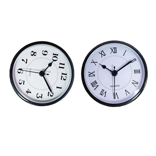 Raisbdsuiuy 90mm クォーツ時計 インサート クラフトクロック ムーブメント DIY ラウンドクロックヘッド はめ込み ベルコア ローマアラビア数字 90mm クロックヘッド