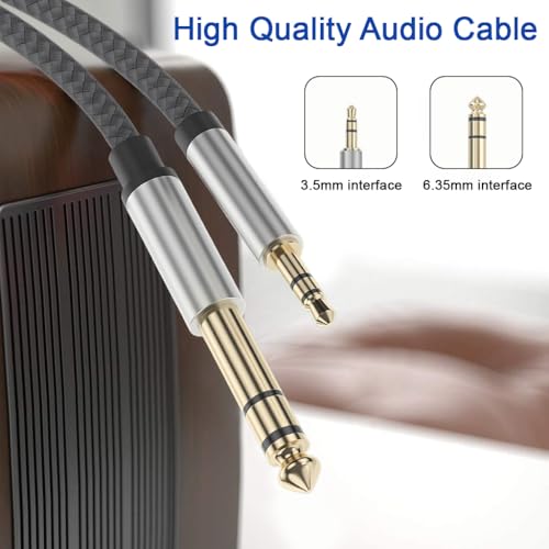 Image of Verilux 3.5mm to 6.35mm Aux Cable for Speakers(9.8FT), 6.35mm 1 /4 inch Male to 3.5mm 1 /8 inch Male Aux Cable, TRS Bidirectional Stereo Audio Jack for Guitar, iPod, Laptop, Home Theater Devices, Speaker
