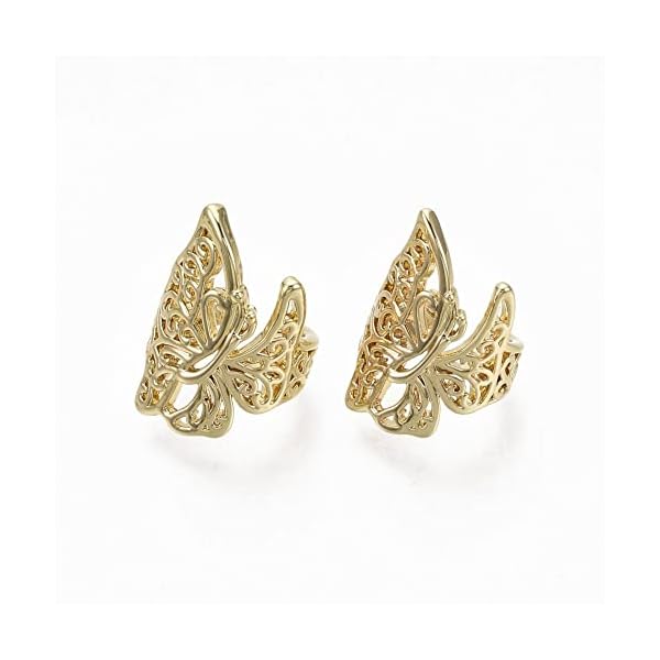 Via Mazzini Fashionable Gold Plated Butterfly Design Non-Pierced Clip-On Ear Cuff Earrings For Women And Girls (ER2090) 1 Pair - Image 4