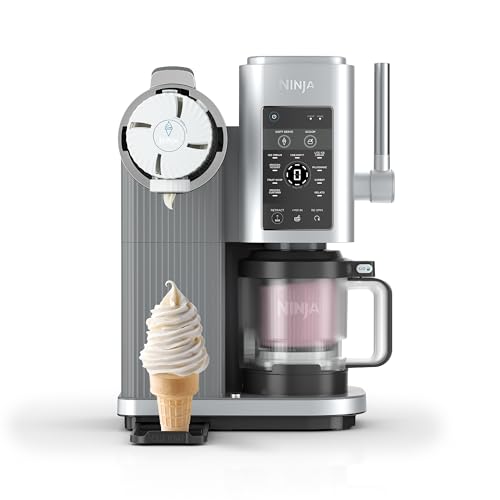Ninja Swirl by CREAMi Sorbetière et machine à glaces avec 2 pots, 13 modes pour réaliser crèmes glacées, glaces à l’italienne, gelatos, sorbets, milkshakes, option Extra, Machine Gris platine, NC701EU Ninja Swirl by CREAMi Sorbetière et machine à glaces avec 2 pots, 13 modes pour réaliser crèmes glacées, glaces à l’italienne, gelatos, sorbets, milkshakes, option Extra, Machine Gris platine, NC701EU