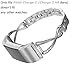 Wearlizer Replacement Compatible with Fitbit Charge 2 Bands for Women Metal Bangle/Bracelet/Assesories/Straps/Wrist Band for Fitbit Charge hr 2 Women Small Large Polished-Silver