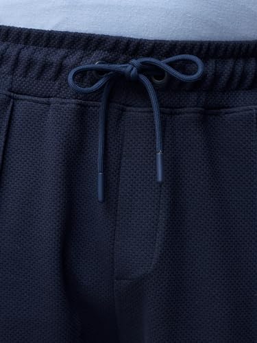 Image of Bewakoof Men's Solid Regular Fit Cotton Blend Track Pants