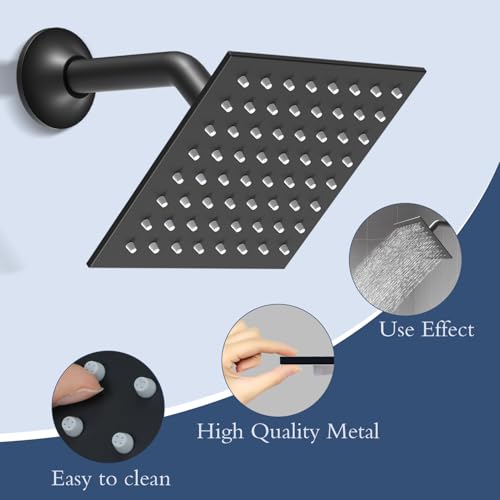 Sistema de ducha con cabezal digital de 6 pulgadas y válvula (negro mate) miniatura 3
