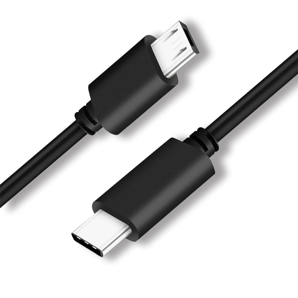 CHXINGCHEN USB C to Micro USB Cable 50cm,USB Type C to Micro USB Cord Compatible with Samsung Galaxy,Apple MacBook,HTC,Huawei,Moto,Nokia,LG.etc - Black