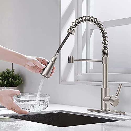 Robinet de cuisine avec douchette en laiton doré chic - 3
