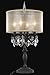 Elegant Lighting Rosalia Collection 4-Light Table Lamp with Gold Round Shade and Royal Cut Crystals, Dark Bronze Finish