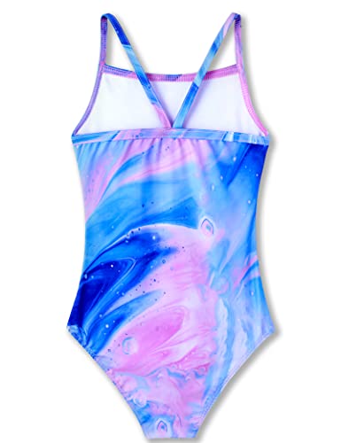 Image of TENVDA Girls One Piece Swimsuits Sport Halter Swimwear Beach Bathing Suit