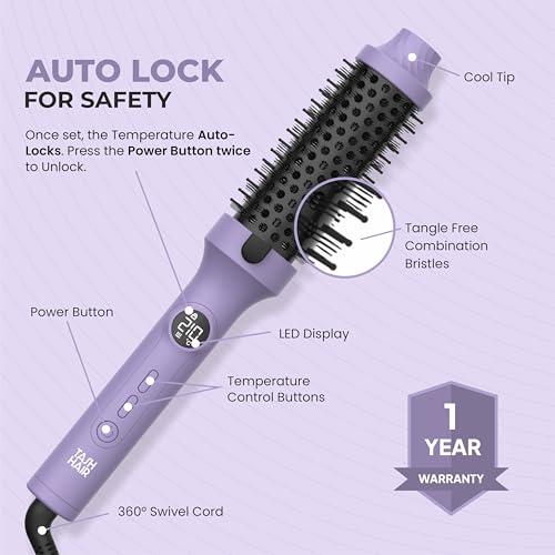 Image of Tash Hair Heated Round Brush- 3 in 1 Benefits- Volumising, Curling & Straightening- All In One Tool | 5 Heat Settings, Tourmaline Ceramic Barrel | Gifts For Woman | Volumizer & Styler- Va-Va-Volume