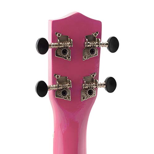 Ukulélé Soprano pour Débutants en Rose avec Sac et Accordeur Uke Gratuit - Les Beatles, Paul McCartney, John Lennon, RIngo Starr, George Harrison Ukulélé Soprano pour Débutants en Rose avec Sac et Accordeur Uke Gratuit – Image 5