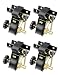 Ladder Rack Straps, W/J-Hook (4PCS), 2" Black Round Tube Mount, 1.5" Wide x 7.5' Long, Black Ladder Rack Ratchet Straps, 500 lbs Load Heavy Duty, Truck/Lumber Rack Straps, Pipe/Roof Rack Straps
