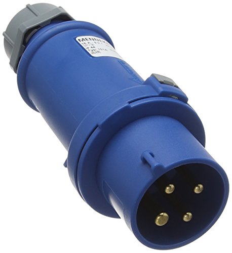 Mennekes 151 A Split, de enchufe con cuerpo, 9 horas de protección IP 44 Tierra posición, 4 polos, 16 A actual, 230 V, Azul
