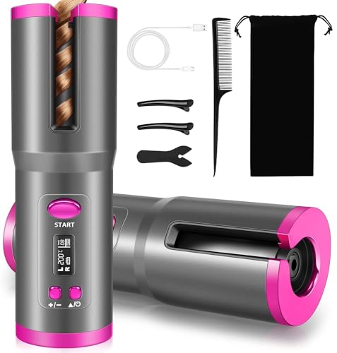 Cordless Hair Curler with Rechargeable Battery