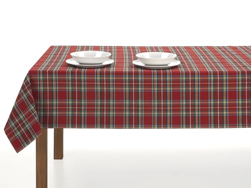 LAN&LAN - Mantel Navidad de Cuadro Escocés, Mantel Navideño para mesas rectangulares, de Cuadros Grandes con Diferentes Tamaños a Elegir (Cuadros Grandes, 140 x 300)