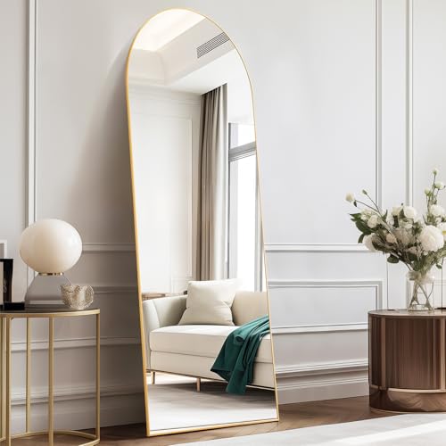 DUMOS Arched Full Length Mirror, 59' L x 16' W Full Body Floor Standing Mirror with Aluminum Frame...