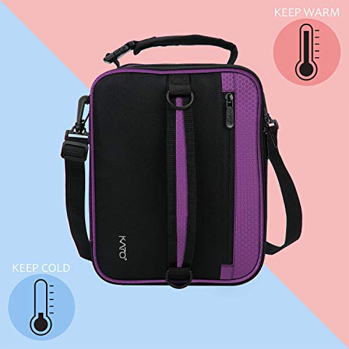 Expandable Insulated Lunch Bag, Leakproof Flat Lunch Cooler Tote With Shoulder Strap For Men And Women, Suitable For Work & Office By Tirrinia, Purple #TOP2
