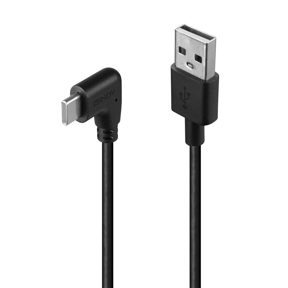 Lindy Gold 1M Usb 2.0 Type A To Right-Angled Usb-C Cable