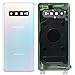 Replacement Back Glass Cover Back Door w/Installed Camera Lens and Frame,Custom Removal Tool & Adhesive for Samsung Galaxy S10 All Models (Prism White)