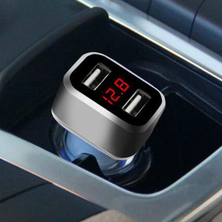 Caricabatterie per Auto, Ricarica USB per Auto - Caricabatterie 2USB - Carica Digitale Veloce - Carica Rapida