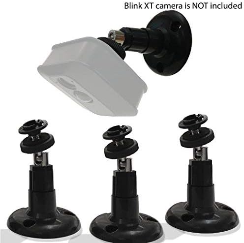 Camera Mount for Blink XT w/Mounting Connector Bracket (8 cm Black 3 pcs) - Swivel Rotating Camera Mounts for Indoor Outdoor - Wall Mounting for Blink Security System - Best Bracket Stand by Sully