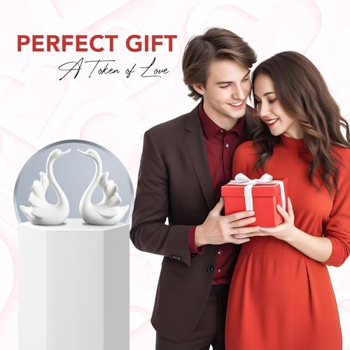 Image of Ekhasa Nostrae Cute Swan Couples Show Pieces for Home Decor Bed Room Decorative Items | Romantic Love Showpieces Gift Item for Valentines Day