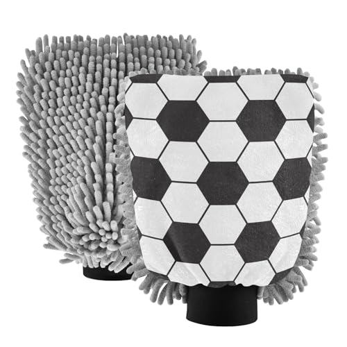 Hezely Football Car Wash Mitt, 2PK Scratch Free Lint-Free for Car Washing and Detailing