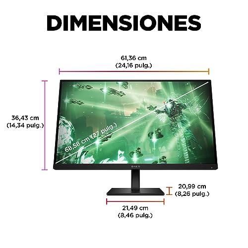 Miniatura 3 de HP OMEN 27q - Monitor Gaming 27" QHD 2560 x 1440 a 165 Hz, IPS, 16:9, 1ms, HDMI, Antirreflejo, HDR, DisplayPort, AMD FreeSync Premium, Compatible con Consolas Negro, Plano, 165Hz
