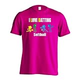 [アートワークスコウベ] ソフトボール Tシャツ 半袖 練習着 ドライ I LOVE BATTING ユニセックス XXL トロピカルピンク