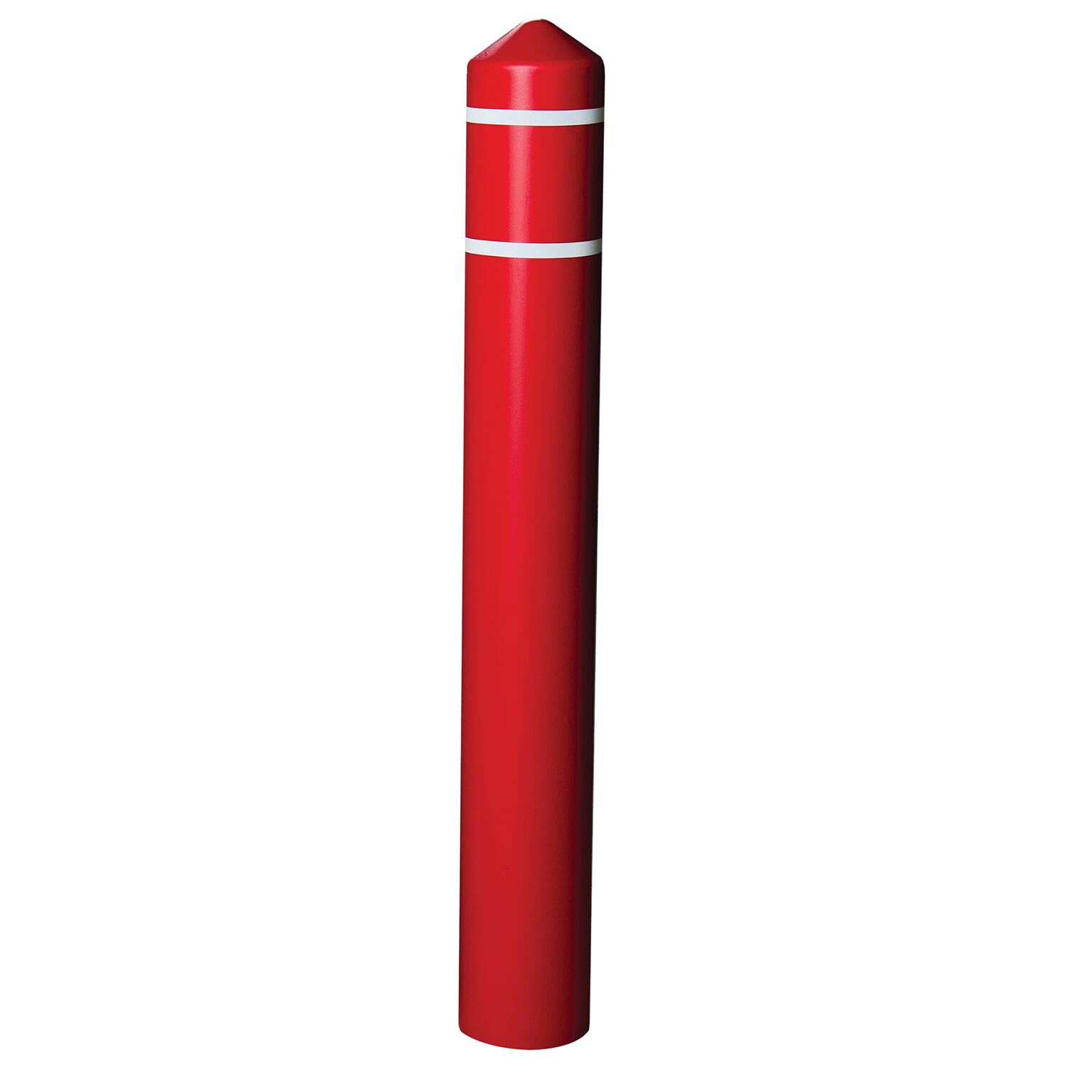 Eagle Bollard Covers for 8 Inch Poles - 57" Tall, Durable Smooth HDPE Plastic - Trimmable Red Bollard Post Sleeve for Parking Lots, Warehouses, and