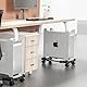 Qcdou PC Ständer unter dem Schreibtisch, Universaler Verstellbarer Computer Desktop Ständer, Mobiler, mit Rädern, Schwarz